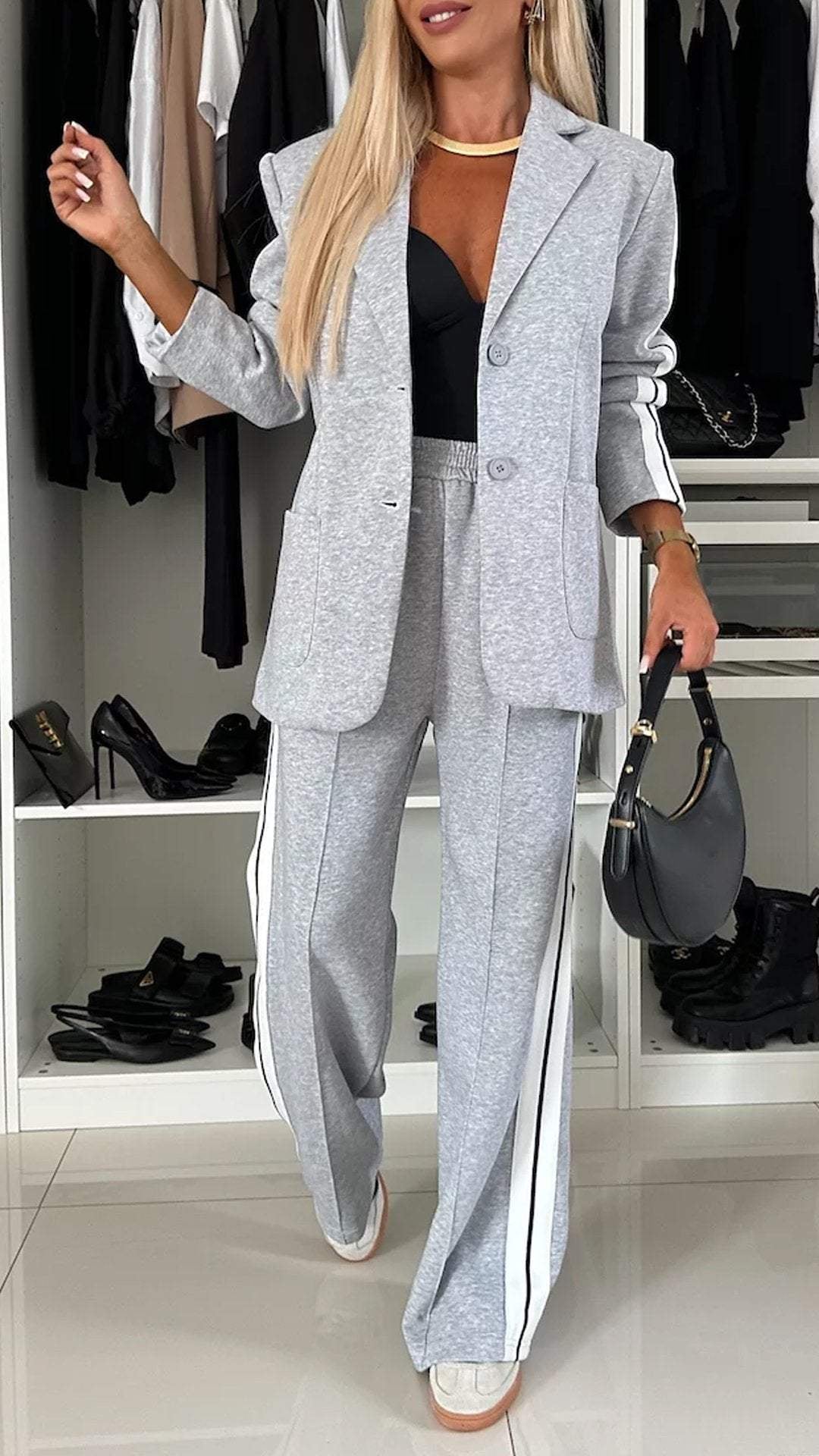 New Autumn and Winter Women'S Long Sleeve Lapel Casual Suit